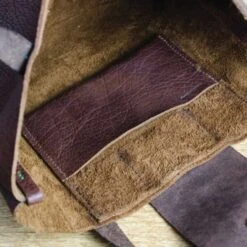 Brown Bison Leather Tote Bag -Home And Daily Necessities Store 800x800 Bison Leather tote inside 600x600 1
