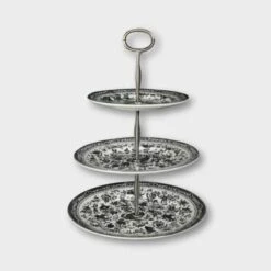 Black Regal Peacock 3 Tier Cake Stand