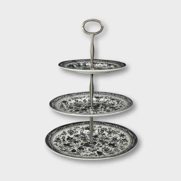 Black Regal Peacock 3 Tier Cake Stand 3 Black Regal Peacock 3 Tier Cake Stand