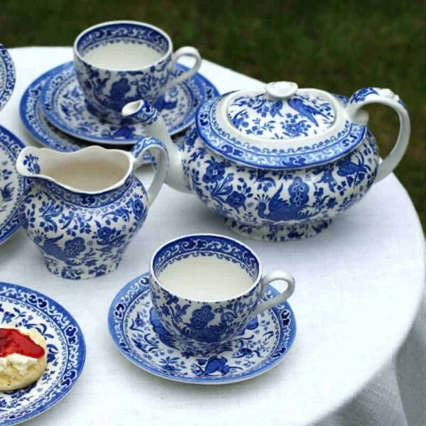 Blue Regal Peacock Tea Set 4 Blue Regal Peacock Tea Set - Image 2