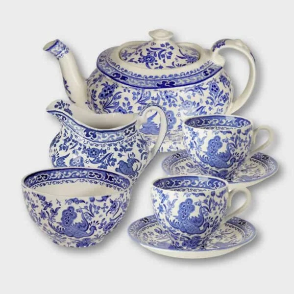 Blue Regal Peacock Tea Set 3 Blue Regal Peacock Tea Set