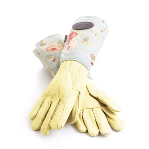 Large Floral Blue Gardening Gloves 3 Large Floral Blue Gardening Gloves