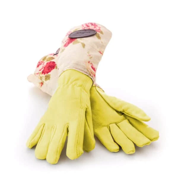 Large Floral Pink Gardening Gloves 3 Large Floral Pink Gardening Gloves