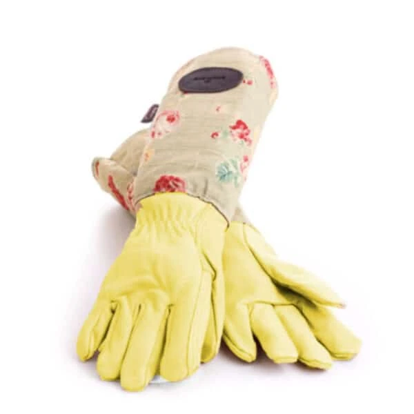 Large Floral Green Gardening Gloves 3 Large Floral Green Gardening Gloves