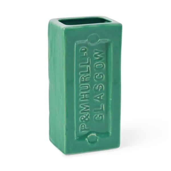 Green Glasgow Brick Vase 3 Green Glasgow Brick Vase