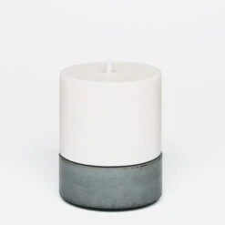 Grey Large Holder And Candle Set