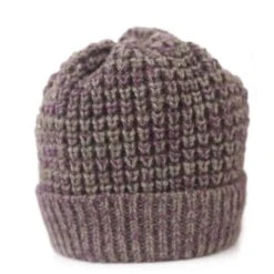 Natural Purple & Grey Beanie