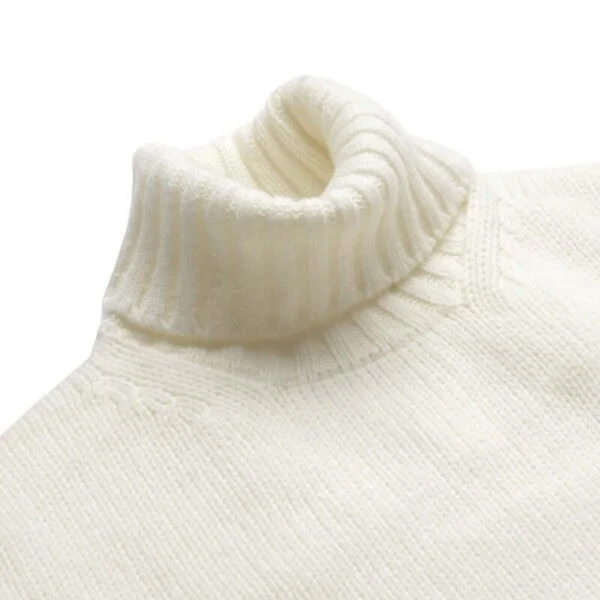Ecru Newman Lambswool Roll Neck Jumper 4 Ecru Newman Lambswool Roll Neck Jumper - Image 2