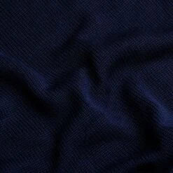 Navy Gullane Cotton Crew Neck -Home And Daily Necessities Store Mallochs Navy Gullane Cotton Crew close up weave 600x600 1