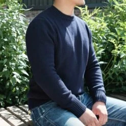 Navy Gullane Cotton Crew Neck -Home And Daily Necessities Store Mallochs Navy Gullane Cotton Crew lifestyle 3 600x600 1