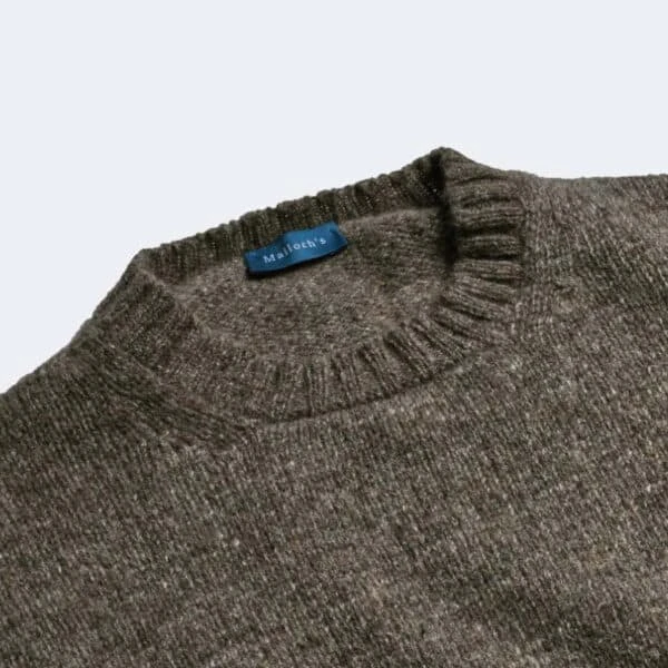 Oyster Wreay Shetland Wool Crew Neck 4 Oyster Wreay Shetland Wool Crew Neck - Image 2