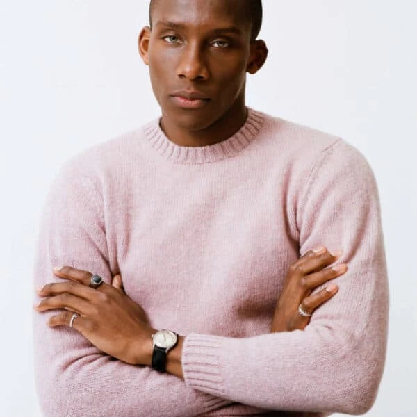 Pink Wreay Shetland Wool Crew Neck 7 Pink Wreay Shetland Wool Crew Neck - Image 5