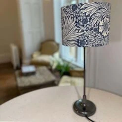 Marigold Indigo Cotton Lampshade 20cm 11 Marigold Indigo Cotton Lampshade 20cm -Home And Daily Necessities Store Marigold indigo lampshade 800x800 lifestyle 600x600 1