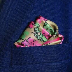 Motif Silk Pocket Square – Camel, Green & Pink -Home And Daily Necessities Store Motif camel in pocket