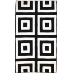 Recycled Cotton Nola Throw – Black & White