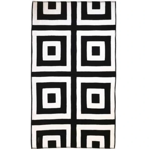 Recycled Cotton Nola Throw – Black & White 3 Recycled Cotton Nola Throw – Black & White