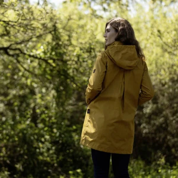 Women’s Brighton Staywax Parka – Mustard 5 Women’s Brighton Staywax Parka – Mustard - Image 3