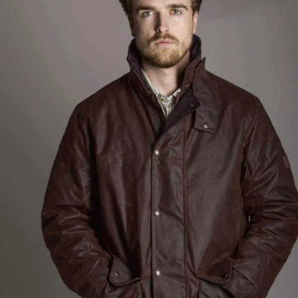 Men’s Chelsea Padded Wax Antique Coat – Chestnut 4 Men’s Chelsea Padded Wax Antique Coat – Chestnut - Image 2