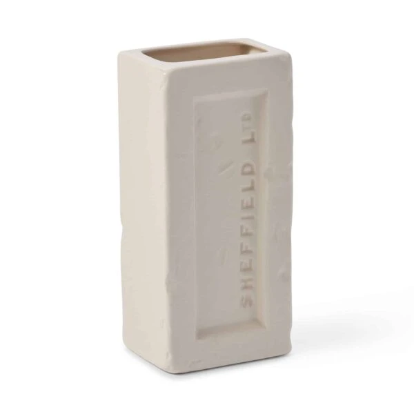White Sheffield Brick Vase 4 White Sheffield Brick Vase - Image 2