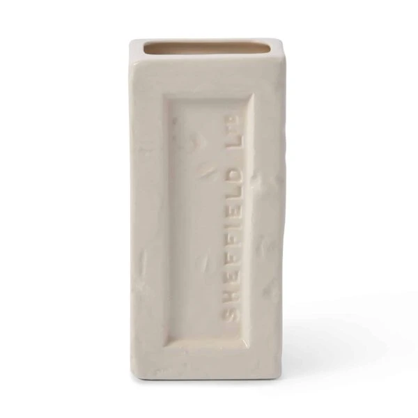 White Sheffield Brick Vase 3 White Sheffield Brick Vase