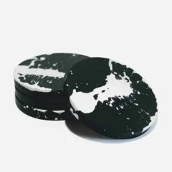 Black & White Splatter Concrete Coasters