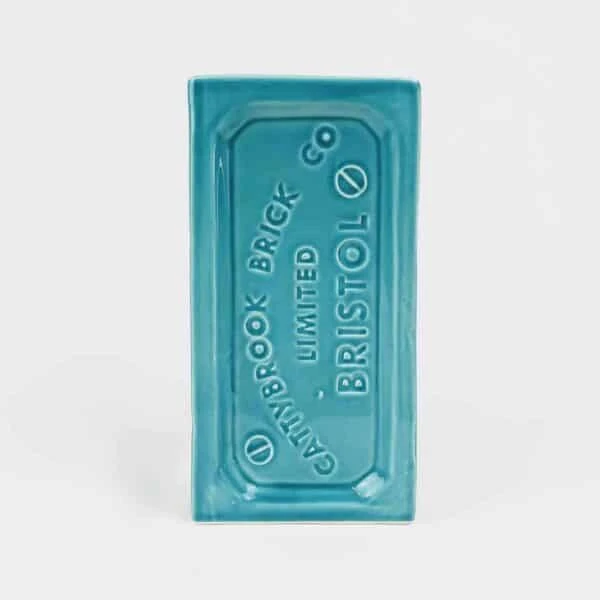 Turquoise Blue Bristol Brick Vase 5 Turquoise Blue Bristol Brick Vase - Image 3