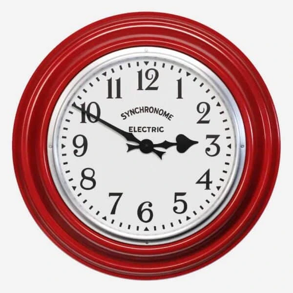 GPO Red Factory Clock Arabic Numerals 3 GPO Red Factory Clock Arabic Numerals