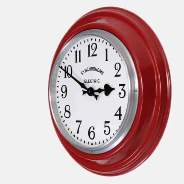 GPO Red Factory Clock Arabic Numerals 4 GPO Red Factory Clock Arabic Numerals - Image 2