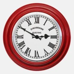 GPO Red Factory Clock Roman Numerals
