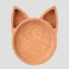 Children’s Fox Plate -Home And Daily Necessities Store The Wooden Fox Plate For Children grey background 600x600 1