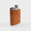 Pewter And Tan Leather Hip Flask -Home And Daily Necessities Store Wentworth English tan hipflask side 3 4 800x800 1 600x600 1