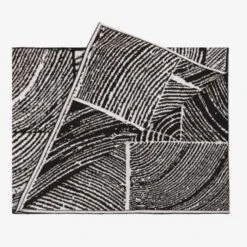 Off-White Wood Block Throw