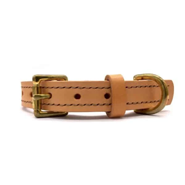 Natural Tan Leather Dog Collar 3 Natural Tan Leather Dog Collar