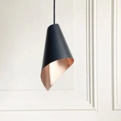 ARC Pendant In Black And Brushed Copper