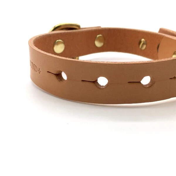 Natural Tan Leather ‘Brigadier’ Puppy & Small Breed Dog Collar 3 Natural Tan Leather ‘Brigadier’ Puppy & Small Breed Dog Collar