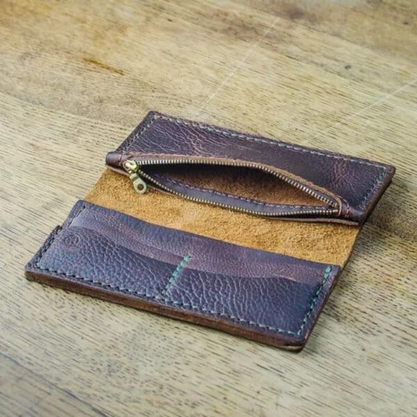 Brown Kodiak Leather Purse Zip 4 Brown Kodiak Leather Purse Zip - Image 2