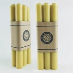 Two Packs Burnt Gold Dinner Candles