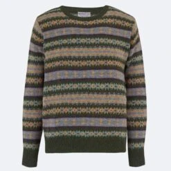 Men’s Country Fair Isle Crew – Loden Green