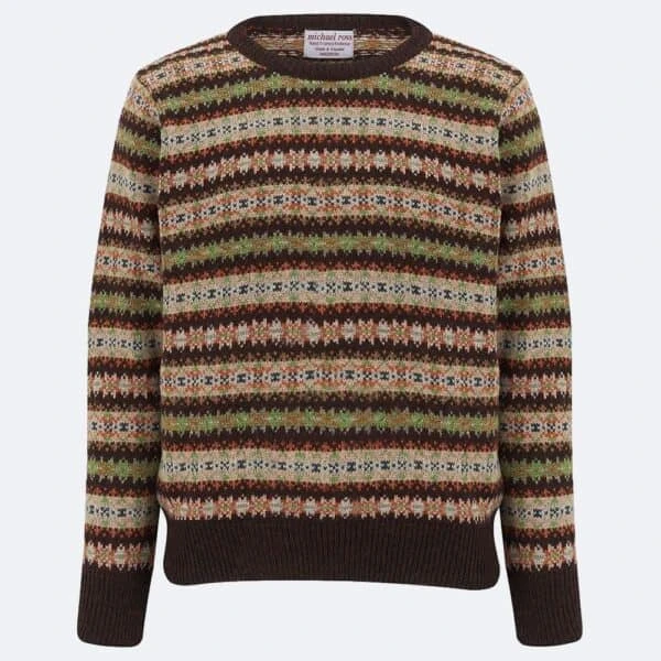 Men’s Country Fair Isle Crew – Coffee 3 Men’s Country Fair Isle Crew – Coffee