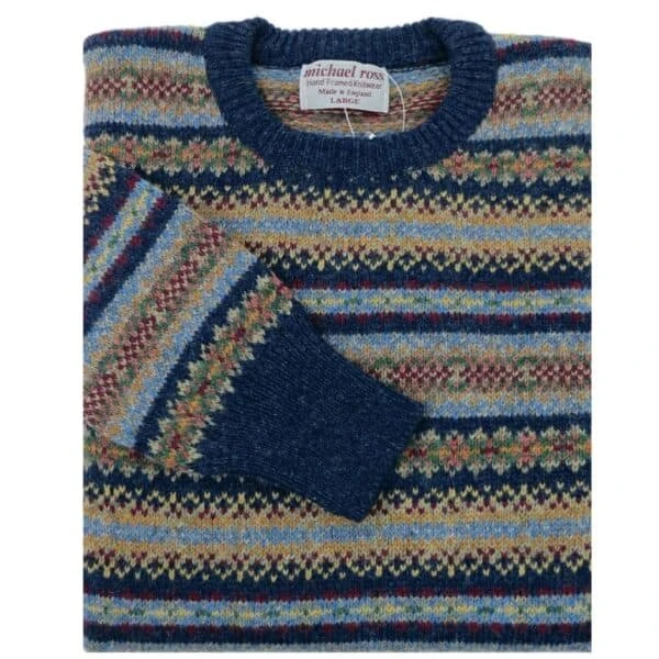 Men’s Harvest Fair Isle – Indigo Blue 4 Men’s Harvest Fair Isle – Indigo Blue - Image 2