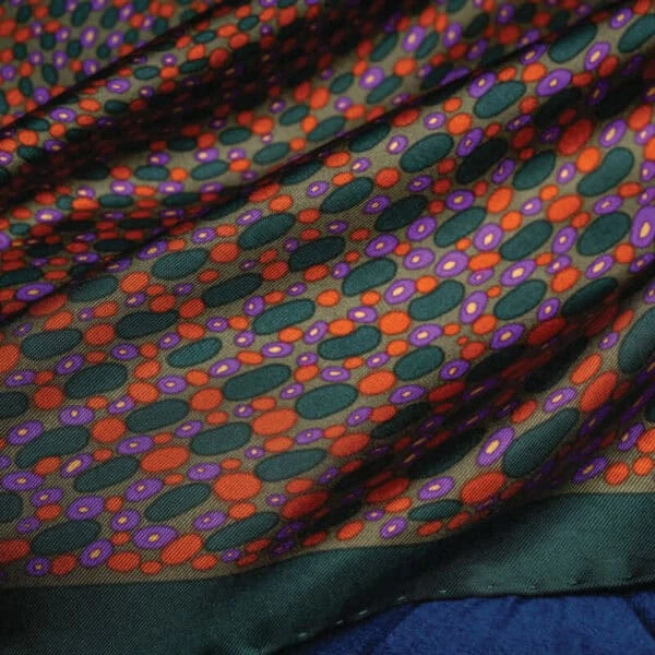 Infinity Silk Pocket Square – Green, Orange & Purple 3 Infinity Silk Pocket Square – Green, Orange & Purple