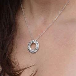 Silver Oak Bark Necklace 5 Silver Oak Bark Necklace -Home And Daily Necessities Store issy white silver oak pendant necklace model