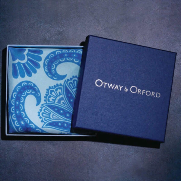 Kaleidoscope Silk Pocket Square – Turquoise 5 Kaleidoscope Silk Pocket Square – Turquoise - Image 3