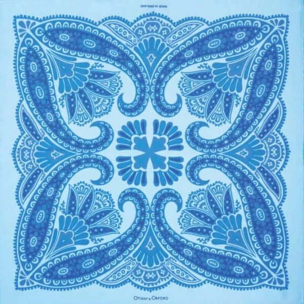 Kaleidoscope Silk Pocket Square – Turquoise 4 Kaleidoscope Silk Pocket Square – Turquoise - Image 2