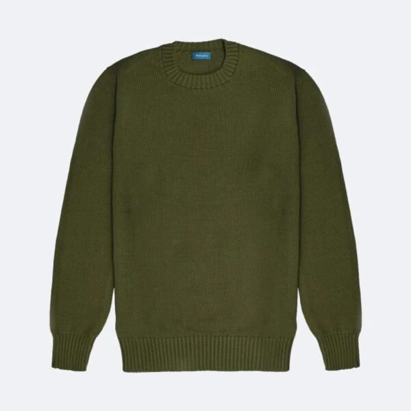 Khaki Green Gullane Cotton Crew Neck 3 Khaki Green Gullane Cotton Crew Neck