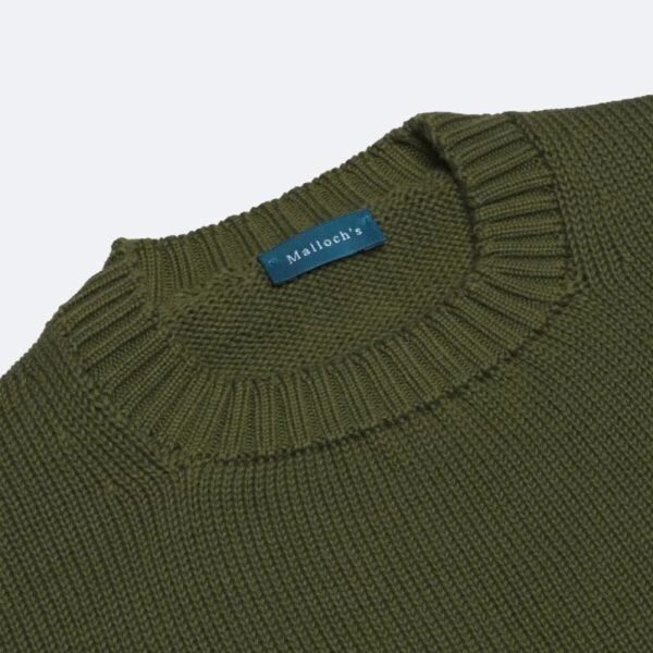 Khaki Green Gullane Cotton Crew Neck 4 Khaki Green Gullane Cotton Crew Neck - Image 2