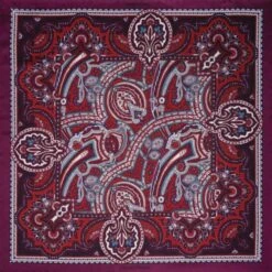 Labyrinth Silk Pocket Square – Burgundy, Red, Blue & Cream -Home And Daily Necessities Store labyrinth red flat 600x600 1