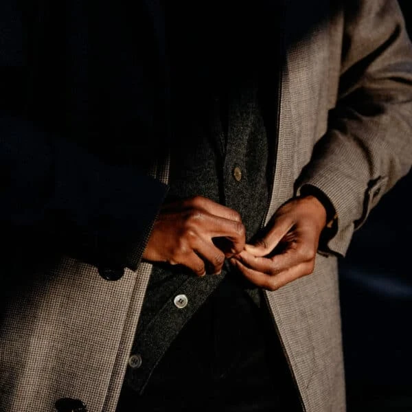 Charcoal Stewart Fine Lambswool Cardigan 6 Charcoal Stewart Fine Lambswool Cardigan - Image 4