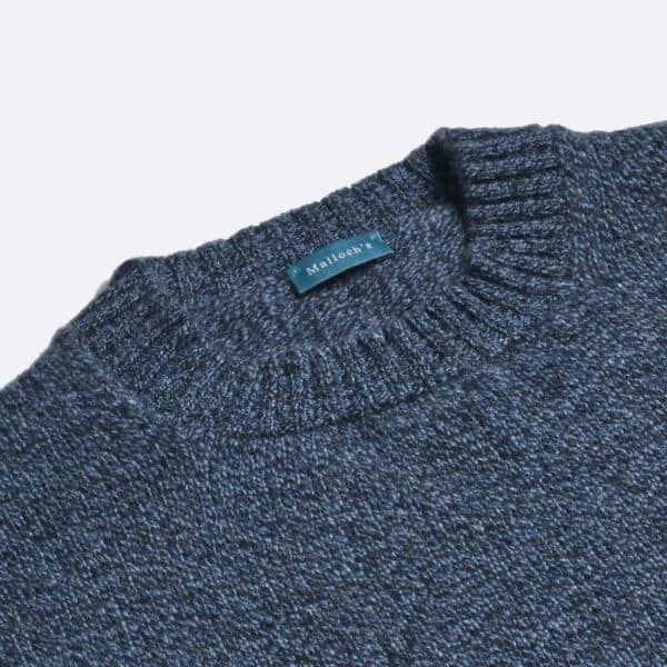 Denim Blue Dean Lambswool Crew Neck Jumper 4 Denim Blue Dean Lambswool Crew Neck Jumper - Image 2