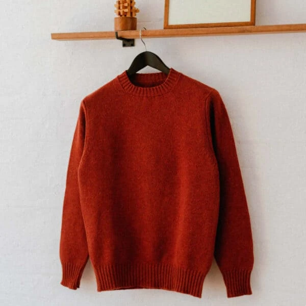 Burnt Orange Dean Lambswool Crew Neck Jumper 7 Burnt Orange Dean Lambswool Crew Neck Jumper - Image 5